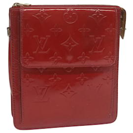Louis Vuitton-Bolsa de acessórios LOUIS VUITTON Monograma Vernis Motto Vermelho M91137 Autenticação de LV 65175-Vermelho