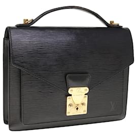 Louis Vuitton-Louis Vuitton Epi Monceau 28 Bolsa de mão preta M52122 LV Auth ep2957-Preto