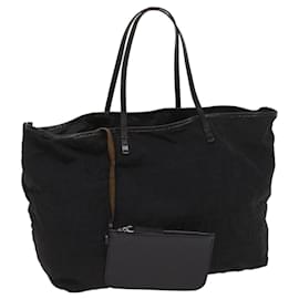 Fendi-FENDI Zucca Canvas Einkaufstasche Schwarz Auth yk10394-Schwarz