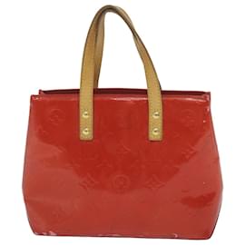 Louis Vuitton-Bolsa de mão LOUIS VUITTON Monogram Vernis Reade PM Vermelho M91088 LV Auth ep3027-Vermelho