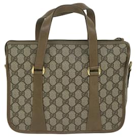 Gucci-GUCCI GG Supreme Web Sherry Line Handtasche PVC Beige Rot 41 02 039 Auth bs11781-Rot,Beige