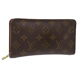 Louis Vuitton-LOUIS VUITTON Monogram Porte Monnaie Zip Long Wallet M61727 LV Auth 63889-Monogram