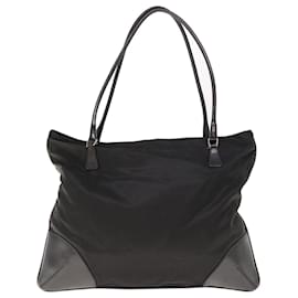 Prada-PRADA Shoulder Bag Nylon Black Auth ac2655-Black