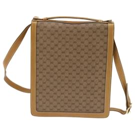 Gucci-GUCCI Micro GG Supreme Shoulder Bag PVC Beige Auth ep3135-Beige