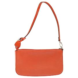 Louis Vuitton-LOUIS VUITTON Epi Pochette Accessoires Pouch Orange Pimon M40778 LV Auth 65403-Other,Orange