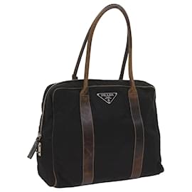 Prada-PRADA Hand Bag Nylon Black Auth ac2751-Black