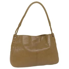 Autre Marque-BOTTEGAVENETA INTRECCIATO Shoulder Bag Leather Beige Auth ep3160-Beige