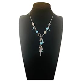 Roberto Cavalli-Splendid silver and turquoise HORSES set-Silvery