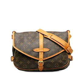 Louis Vuitton-Brown Louis Vuitton Monogram Saumur 30 Sac bandoulière-Marron