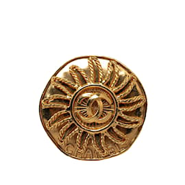 Chanel-Broche Chanel CC de oro-Dorado