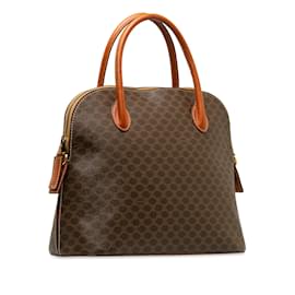 Céline-Brown Celine Macadam Dome Satchel-Brown