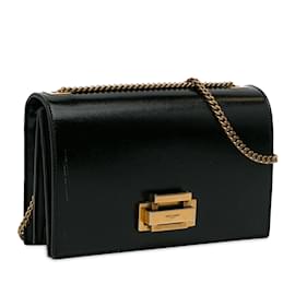 Saint Laurent-Black Saint Laurent Art Deco Flap Bag-Black