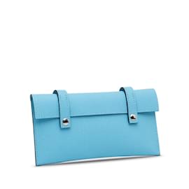 Hermès-Blue Hermes Epsom Quelle Idole Kelly Doll Wallet-Blue