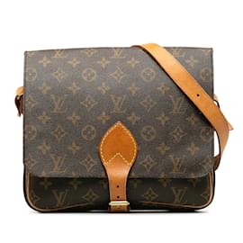 Louis Vuitton-Brown Louis Vuitton Monogram Cartouchiere GM Crossbody Bag-Brown