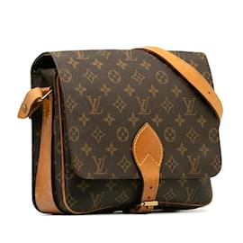 Louis Vuitton-Brown Louis Vuitton Monogram Cartouchiere GM Crossbody Bag-Brown