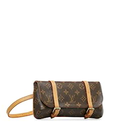 Louis Vuitton-Braune Louis Vuitton-Monogramm-Pochette-Marelle-PM-Gürteltasche-Braun