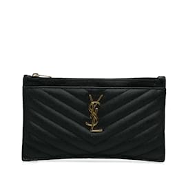 Saint Laurent-Bolsa preta Saint Laurent Monograma Chevron Bill-Preto