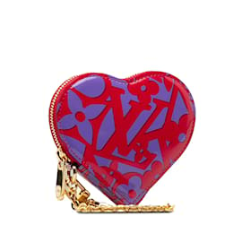Louis Vuitton-Bolsa Red Louis Vuitton Monogram Vernis Sweet Repeat Heart Coin-Vermelho