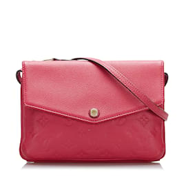 Louis Vuitton-Red Louis Vuitton Monogram Empreinte Twice Crossbody Bag-Rouge