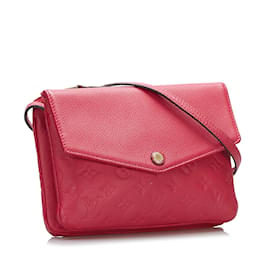 Louis Vuitton-Red Louis Vuitton Monogram Empreinte Twice Crossbody Bag-Red