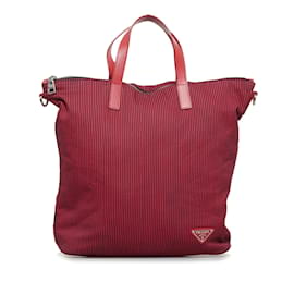 Prada-Bolso satchel Prada Tessuto Stampato rojo-Roja
