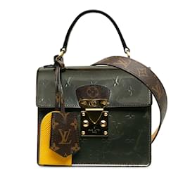 Louis Vuitton-Bolso satchel Louis Vuitton plateado con monograma Vernis Epi Spring Street-Plata