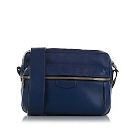 Louis Vuitton-Blue Louis Vuitton Taiga Outdoor Messenger PM Crossbody Bag-Blue