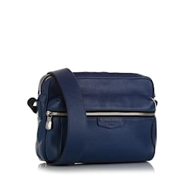 Louis Vuitton-Blue Louis Vuitton Taiga Outdoor Messenger PM Crossbody Bag-Blue