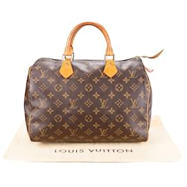 Louis Vuitton-Monograma Louis Vuitton Canvas Speedy 30 Bolsa-Marrom