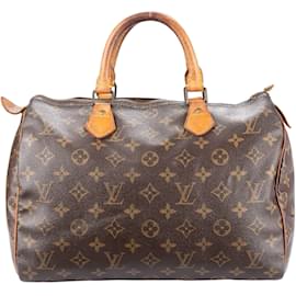 Louis Vuitton-Monograma Louis Vuitton Canvas Speedy 30 Bolsa-Marrom