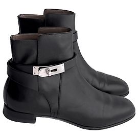 Hermès Botins Neo icônicos com Kelly Lock Preto
