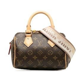 Louis Vuitton-Louis Vuitton Monogram Speedy 20 Handbag 2WAY M46234 Brown PVC Leather in Great Condition-Brown