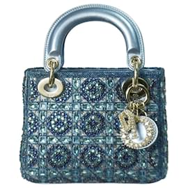 Christian Dior-Blue 2022 mini embellished Lady Dior bag-Blue