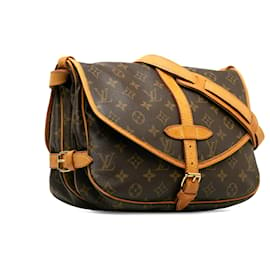 Louis Vuitton-Louis Vuitton Monogram Marron Saumur 30-Marron