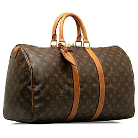 Louis Vuitton-Louis Vuitton Monograma marrón Keepall 45-Castaño