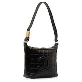 Chanel-Chanel Black CC Choco Bar Shoulder Bag-Black