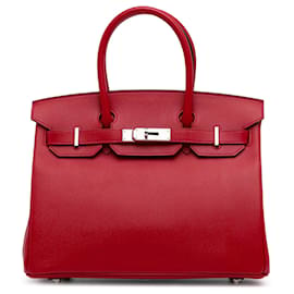 Hermès-Birkin Hermès rojo Epsom 30-Roja