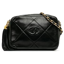 Chanel-Chanel Black CC Matelasse Tassel Camera Bag-Black