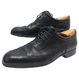 JM Weston-JM WESTON SHOES 607 Richelieu 8.5E 42.5 BLACK LEATHER TAPPING SHOES-Black