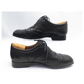 JM Weston-JM WESTON SHOES 607 Richelieu 8.5E 42.5 BLACK LEATHER TAPPING SHOES-Black