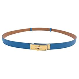 Hermès-NEUF CEINTURE HERMES KELLY 18 EXTENSIBLE H069853CC37 CUIR EPSOM 65 A 102 CM BELT-Turquoise