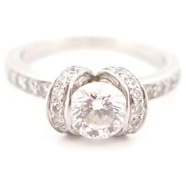 Tiffany & Co-TIFFANY & CO RIBBON GFK-RING10901 T48 WEISSES GOLD 18k Diamanten 0.88ct 4.4gr-Silber