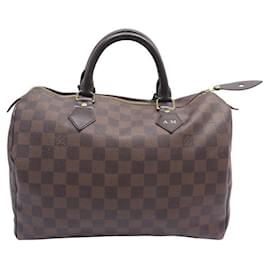 Louis Vuitton-Louis Vuitton borsa veloce 30 N41364 BORSA A MANO IN TELA A QUADRI EBANO-Marrone