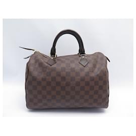 Louis Vuitton-Louis Vuitton Speedy Handbag 30 N41364 IN EBENE DAMIER CANVAS HAND BAG-Brown