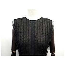 Christian Dior-NEW CHRISTIAN DIOR DRESS 7to21E01to1166 T 40 M WOOL LACE LACE DRESS-Black