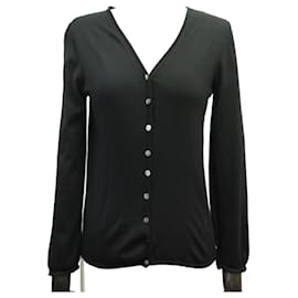 Louis Vuitton-GILET LOUIS VUITTON TAILLE 38 M EN CACHEMIRE NOIR BLACK CASHMERE CARDIGAN-Noir