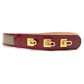 Chloé-NEW CHLOE BELT 3C0004-8to856 T 80 IN KHAKI & RED LEATHER NEW BELT-Other