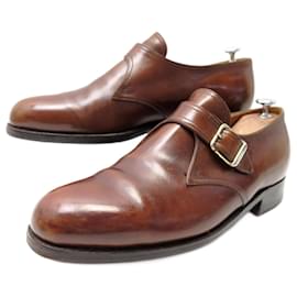 JM Weston-JM WESTON SHOES 531 7.5E 41.5 LOAFERS WITH BUCKLE IN BROWN LEATHER SHOES-Brown