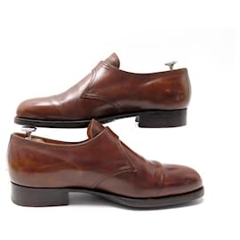JM Weston-JM WESTON SHOES 531 7.5E 41.5 LOAFERS WITH BUCKLE IN BROWN LEATHER SHOES-Brown