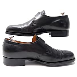 JM Weston-JM WESTON SHOES 531 7.5E 41.5 SHOES BLACK LEATHER LOAFERS-Black